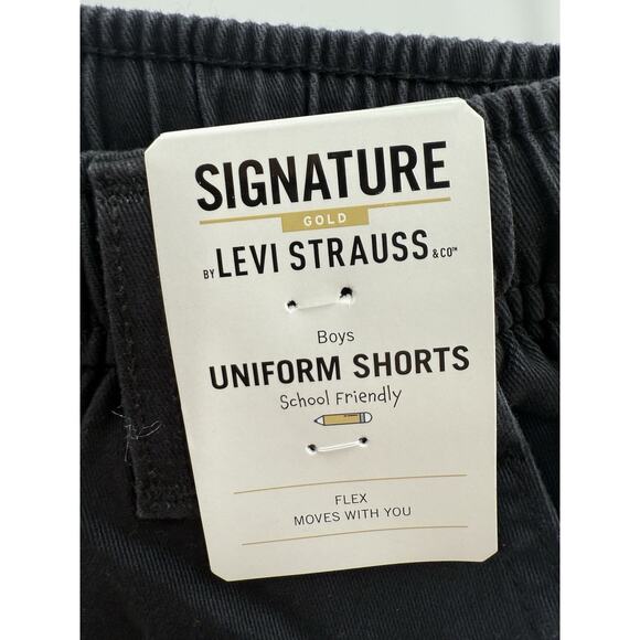 Levi Strauss Signature Boys Black Uniform Shorts Size Large 9" Inseam W/tag READ - Picture 2 of 11